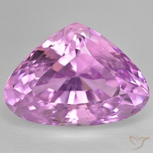 Kunzita roxa de 45,9 quilates, pera cortada do Afeganistão de 26,1 x 18,6 mm, Photo A