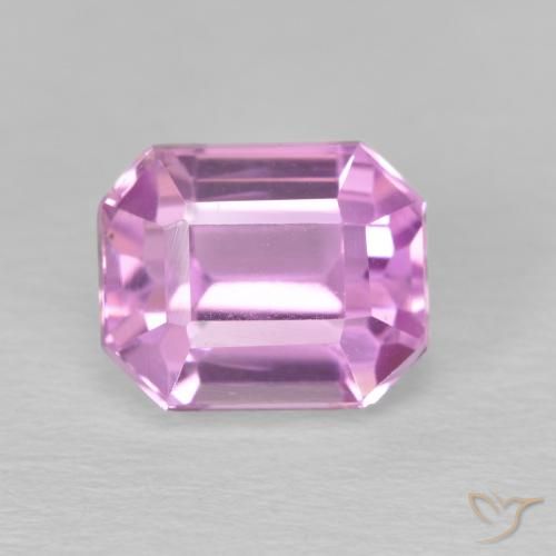 Kunzita roxo médio Natural 3.08ct, Corte Esmeralda, VVS-VS