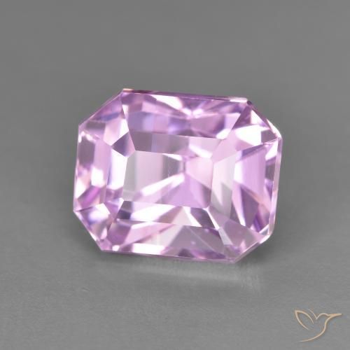 Kunzita Roxo Violeta Rosado Claro Natural 6.62ct, Corte Octógono / Esmeralda, VVS-VS