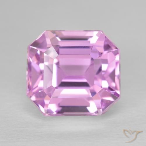 Kunzita Lilás Natural 8.42ct, Corte Esmeralda, VVS