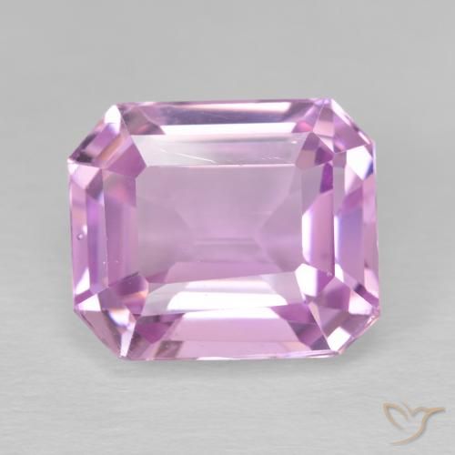 Kunzita rosa natural 11,14ct, corte esmeralda, VS