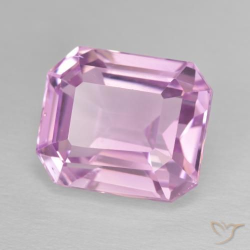 Kunzita rosa natural 11,14ct, corte esmeralda, VS