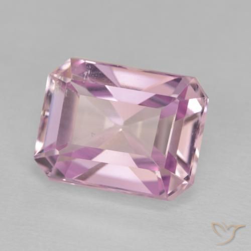 Kunzita Rosa bem claro Natural 6.27ct, Corte Octógono / Esmeralda, VS