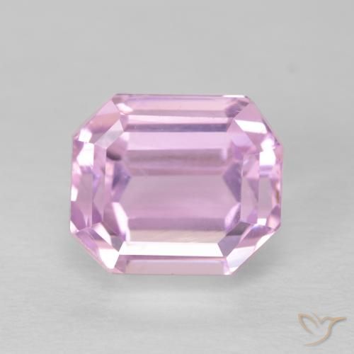 4.18ct Natural Roxo Real Rosa Kunzita, Corte Esmeralda, VVS