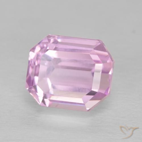 Kunzita Roxo Real Rosa Natural 4.18ct, Corte Octógono / Esmeralda, VVS