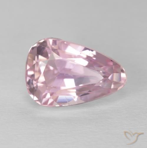 Kunzita Rosa Chiclete Claro Natural 5.57ct, Formato de pêra, VVS