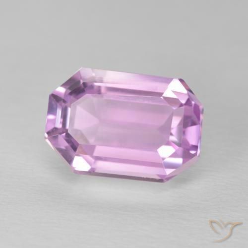 Kunzita Rosa bem claro Natural 5.94ct, Corte Octógono / Esmeralda, VVS