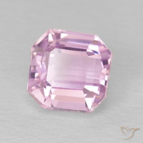 Kunzita Rosa bem claro Natural 2.10ct, Corte Octógono / Esmeralda, VVS