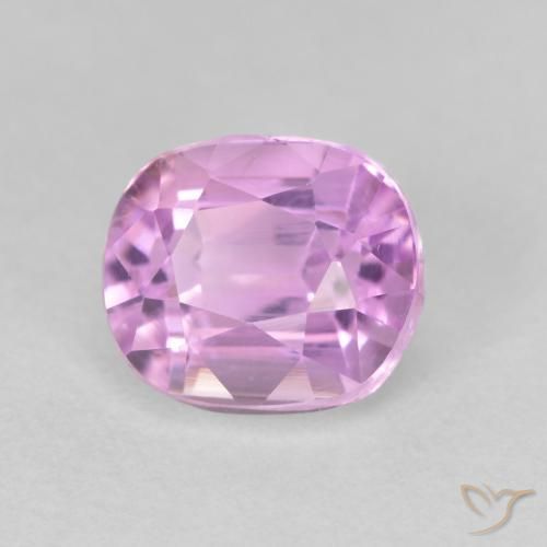 Kunzita Roxo Uva Muito Claro Natural 2.59ct, Almofada, VVS-VS