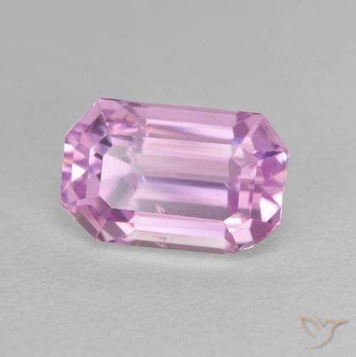 Kunzita Roxo Violeta Rosado Claro Natural 4.75ct, Corte Octógono / Esmeralda, VS
