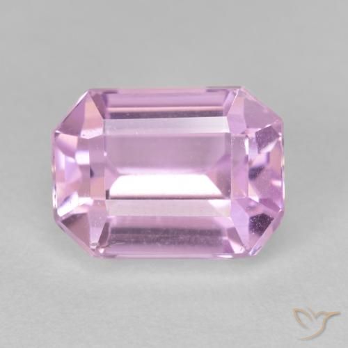 Kunzita rosa natural 4,42ct, corte esmeralda, VS