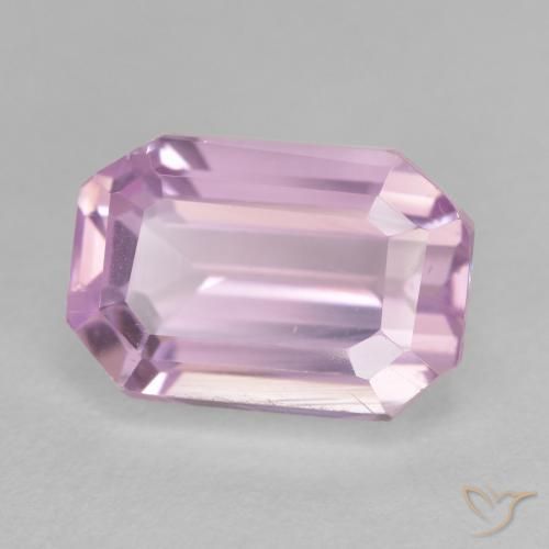 Kunzita rosa médio Natural 5.25ct, Corte Octógono / Esmeralda, VVS-VS