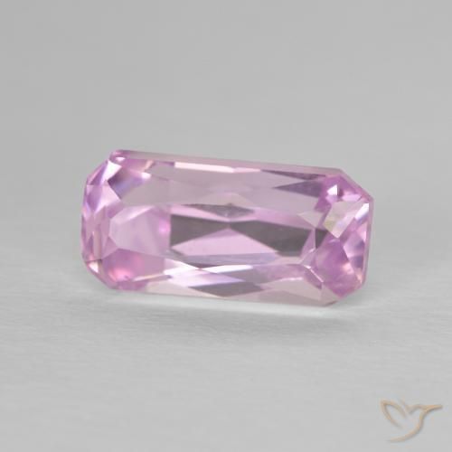 Kunzita Rosa bem claro Natural 3.53ct, Corte Octógono / Esmeralda, VVS-VS