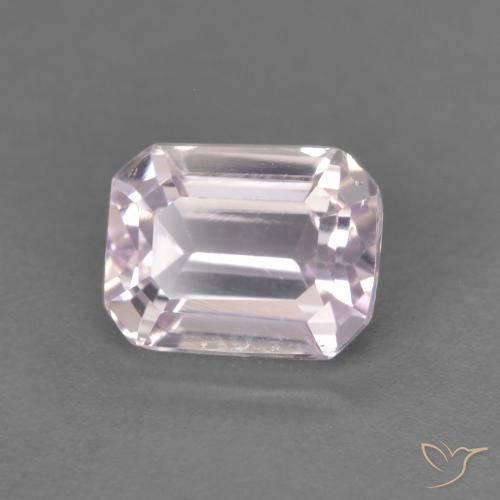 Kunzita Roxo Rosado Muito Claro Natural 1.06ct, Corte Octógono / Esmeralda, VS