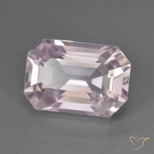 Kunzita Roxo Rosado Muito Claro Natural 7.90ct, Corte Octógono / Esmeralda, VVS