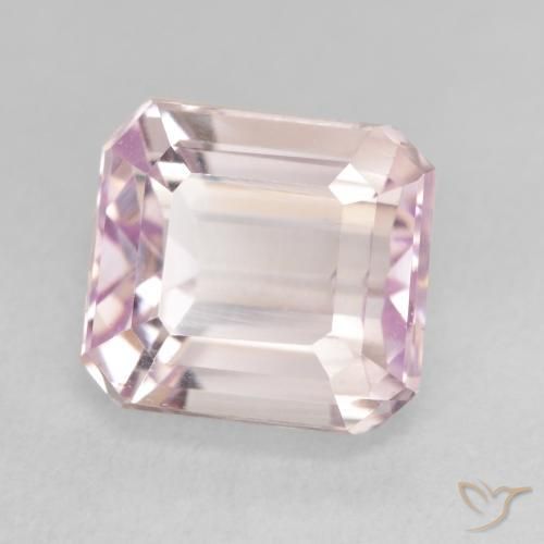 Kunzita Tom Rosa Cereja Natural 5.06ct, Corte Octógono / Esmeralda, VVS-VS