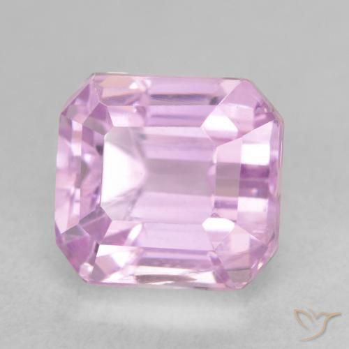 Kunzita Roxo Violeta Rosado Claro Natural 3.26ct, Corte Octógono / Esmeralda, VVS-VS