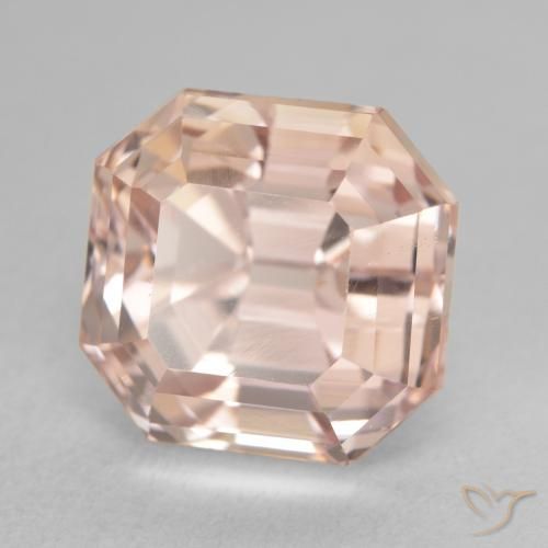 Kunzita pêssego laranja Natural 10.83ct, Corte Octógono / Esmeralda, VVS-VS