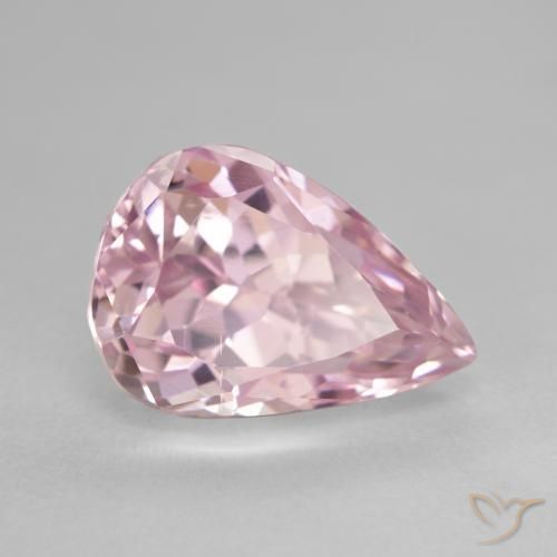 Kunzita Luz rosa Natural 8.63ct, Formato de pêra, VVS