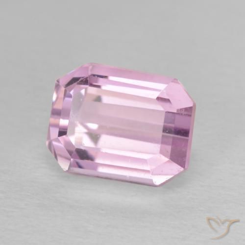 Kunzita Rosa bem claro Natural 3.02ct, Corte Octógono / Esmeralda, VVS-VS