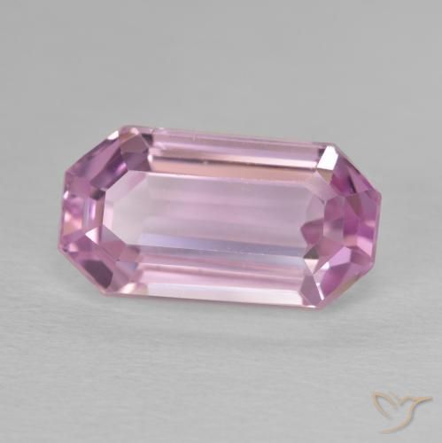 Kunzita Roxo Royal Muito Claro Rosa Natural 6.47ct, Corte Octógono / Esmeralda, VVS-VS