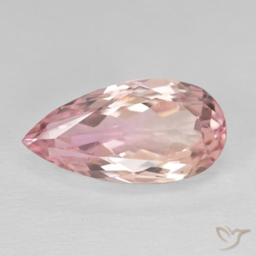 11.50ct Natural Laranja Rosa Kunzita, Formato de pêra, VVS-VS