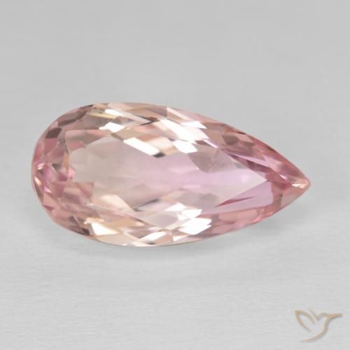 Kunzita Laranja Rosa Natural 11.50ct, Formato de pêra, VVS-VS