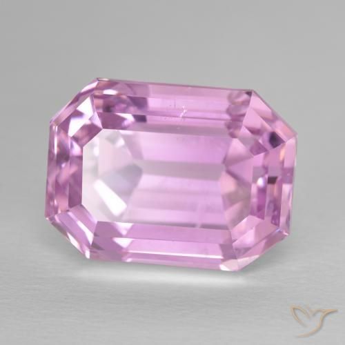 Kunzita Roxo Real Claro Rosa Natural 17.67ct, Corte Octógono / Esmeralda, VS