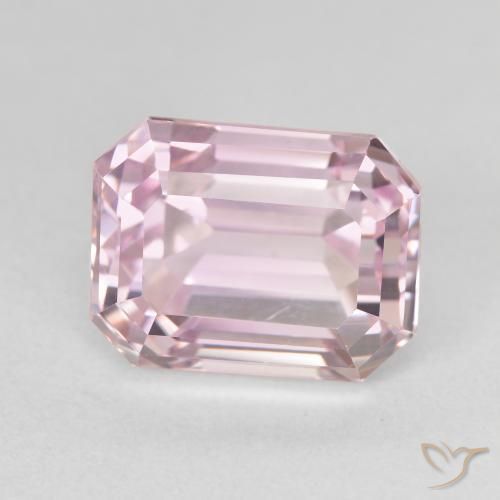 Kunzita Rosa Claro Rosa Natural 10.00ct, Corte Octógono / Esmeralda, VVS