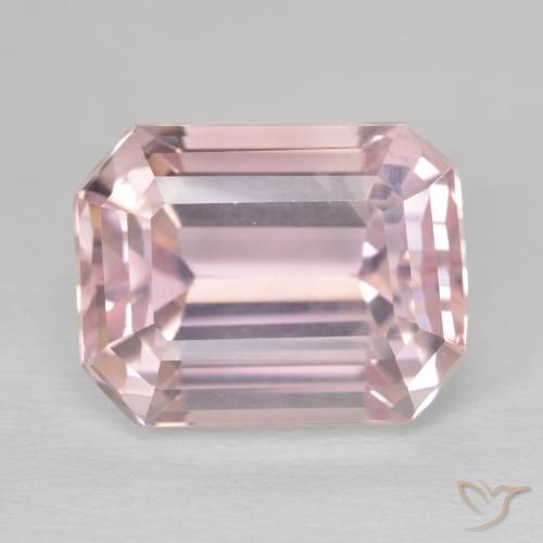 13.23ct Natural Luz rosa Kunzita, Corte Esmeralda, VS