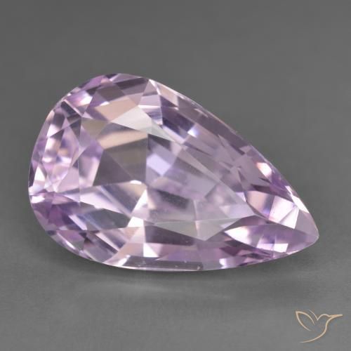 Kunzita Roxo Rosa Natural 16.56ct, Formato de pêra, VVS-VS