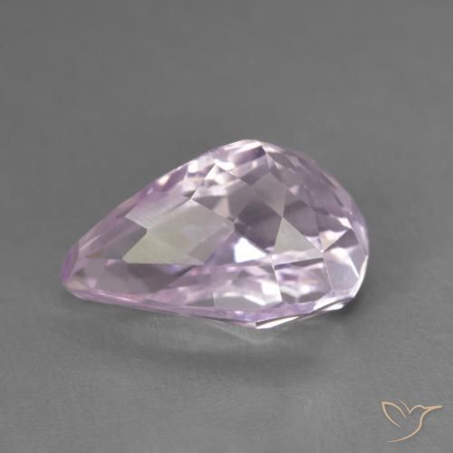 Kunzita Roxo Rosa Natural 6.17ct, Formato de pêra, VVS-VS
