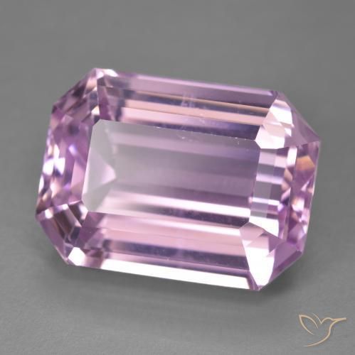 Kunzita Rosa bem claro Natural 21.73ct, Corte Octógono / Esmeralda, VVS-VS