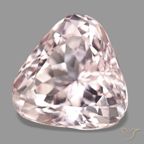 Kunzita rosa natural 13,45ct, trillion, VS