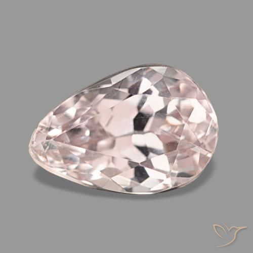 Kunzita rosa natural 3,48ct, formato de pêra, VS-SI