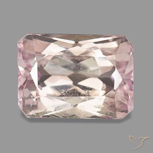 Kunzita rosa natural 9,44ct, corte esmeralda, VS