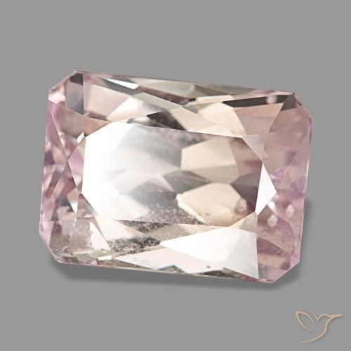 Kunzita rosa natural 9,44ct, corte esmeralda, VS