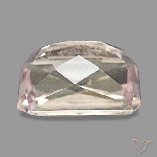 Kunzita rosa natural 9,44ct, corte esmeralda, VS