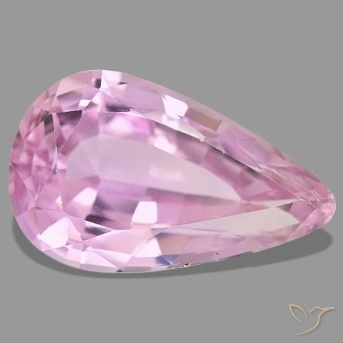 Kunzita rosa natural 24,32ct, formato de pêra, VS