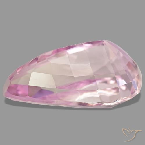 Kunzita rosa natural 24,32ct, formato de pêra, VS