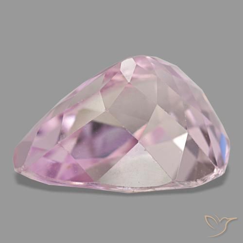 Kunzita rosa natural 7,38ct, formato de pêra, VS