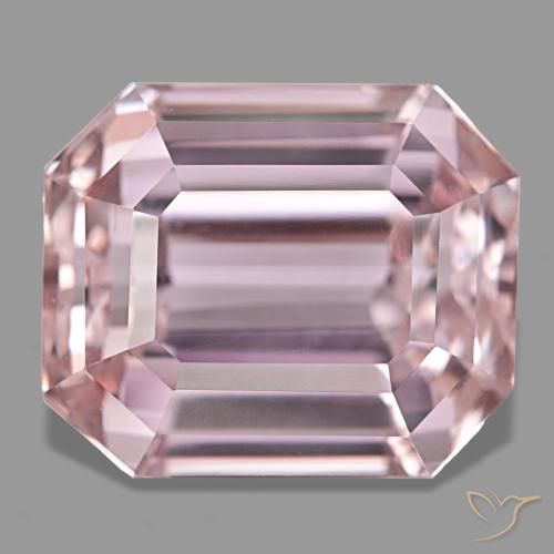 Kunzita rosa natural 33,54ct, corte esmeralda, VVS-VS