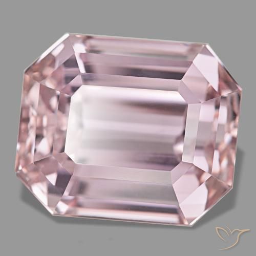 Kunzita rosa natural 33,54ct, corte esmeralda, VVS-VS