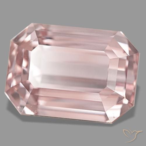 Kunzita rosa natural 60,39ct, corte esmeralda, VVS-VS