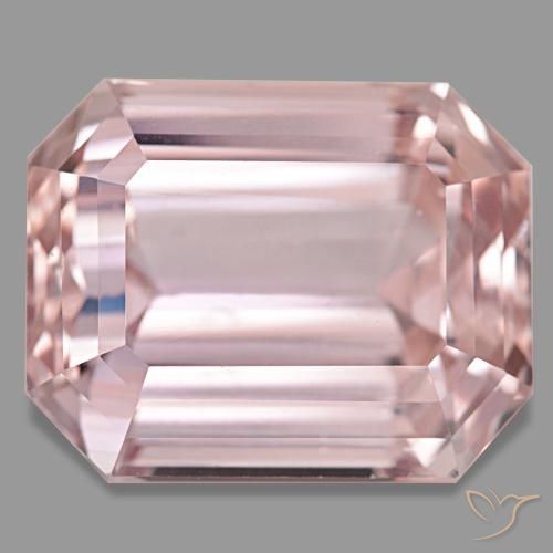 Kunzita rosa natural 48,54ct, corte esmeralda, VVS-VS