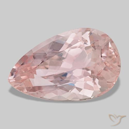 Kunzita rosa natural 23,91ct, formato de pêra, VS