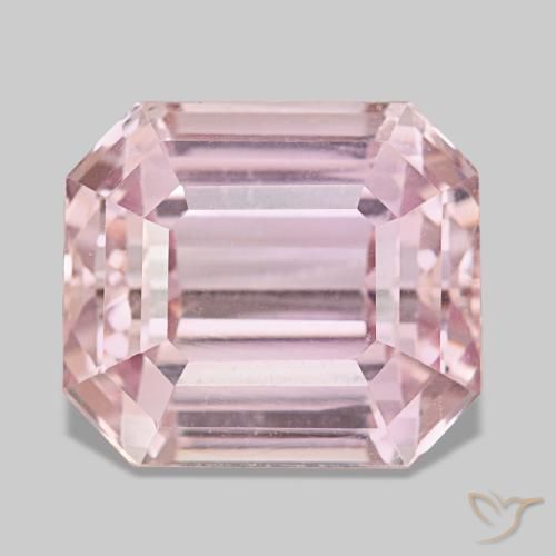 Kunzita rosa natural 34,25ct, corte esmeralda, VVS-VS