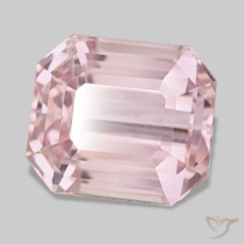 Kunzita rosa natural 34,25ct, corte esmeralda, VVS-VS