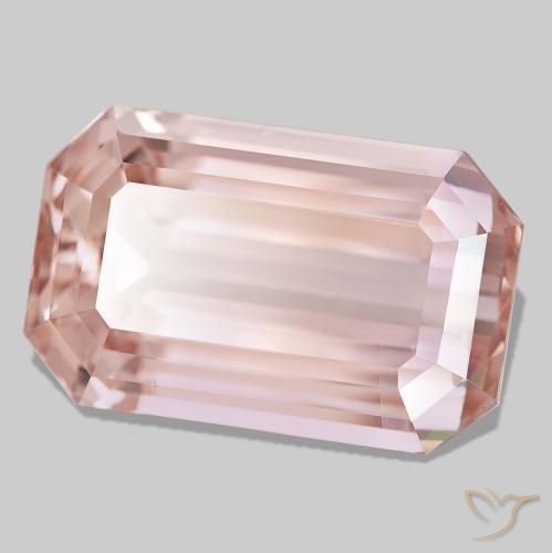 Kunzita rosa natural 63,93ct, corte esmeralda, VVS-VS