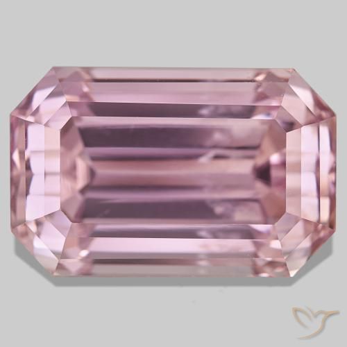 Kunzita rosa natural 61,71ct, corte esmeralda, VS